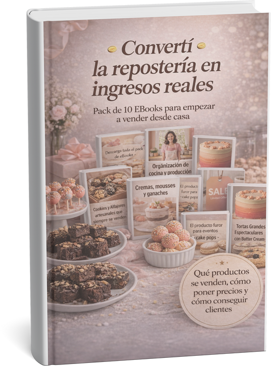 Convertí lo dulce en ingresos: 10 Ebooks + de 500 páginas con recetas y tips